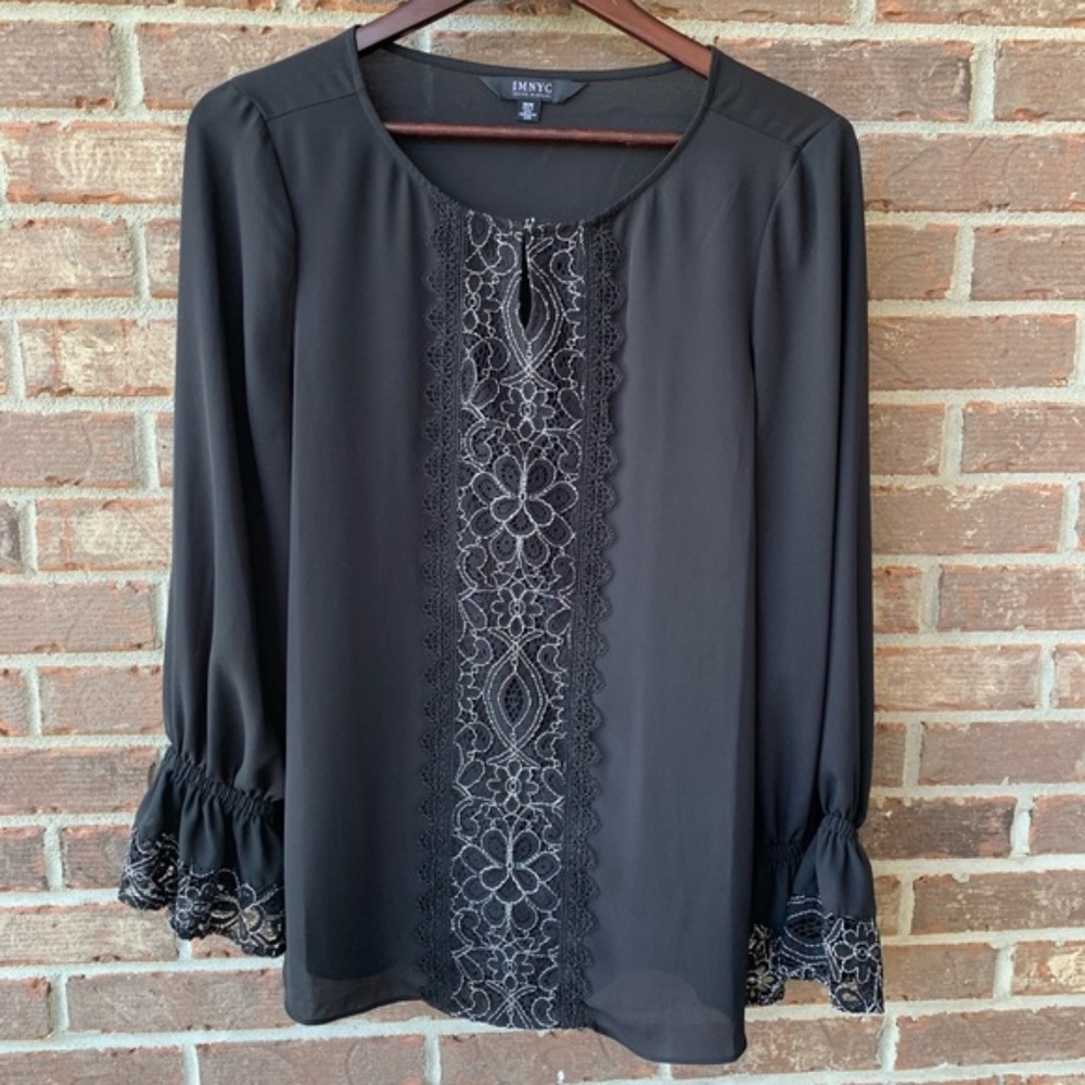 Brand New Isaac Mizrahi Black Blouse